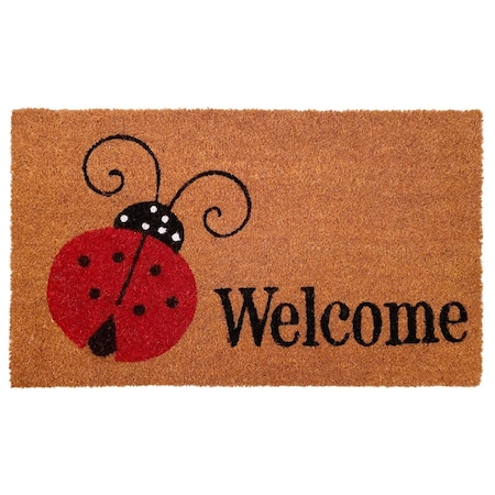 Configuracion 24 x 36 in. Ladybug Welcome Rectangular Doormat Multi Color CO3367116
